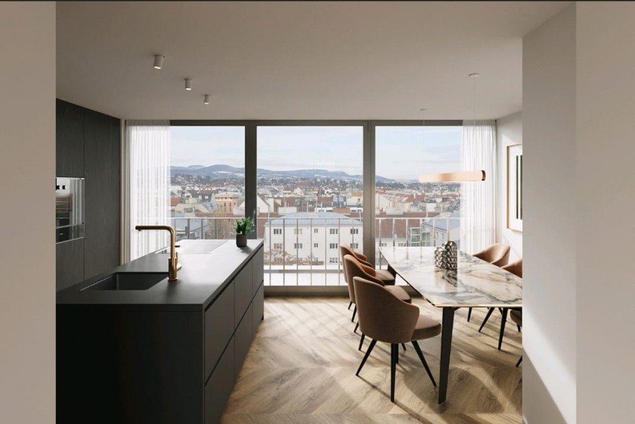 Visualisierung K�che Essbereich Wohnung Wien