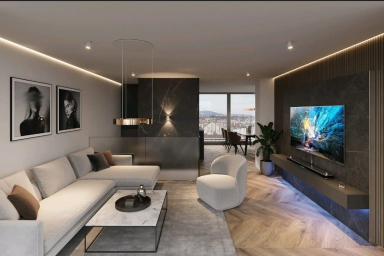 Visualisierung Wohnbereich Wien Wohnung Moderne 2 Zimmerwohnung mit Balkon und Loggia!