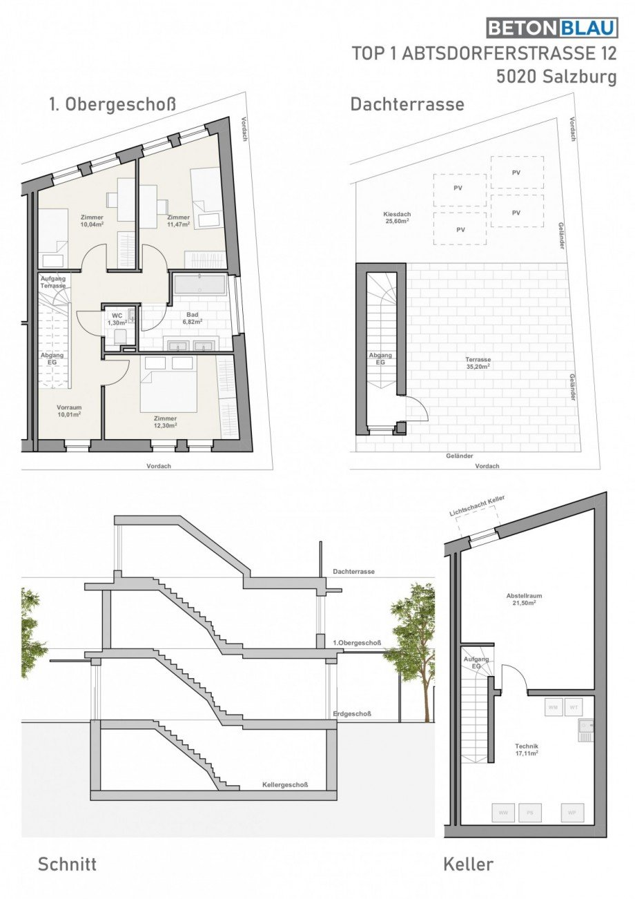 Grundriss 2 Reiheneckhaus Salzburg