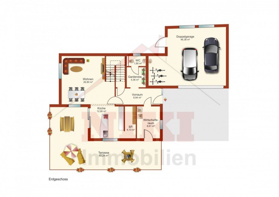 Grundriss Erdgeschoss Einfamilienhaus Werfen