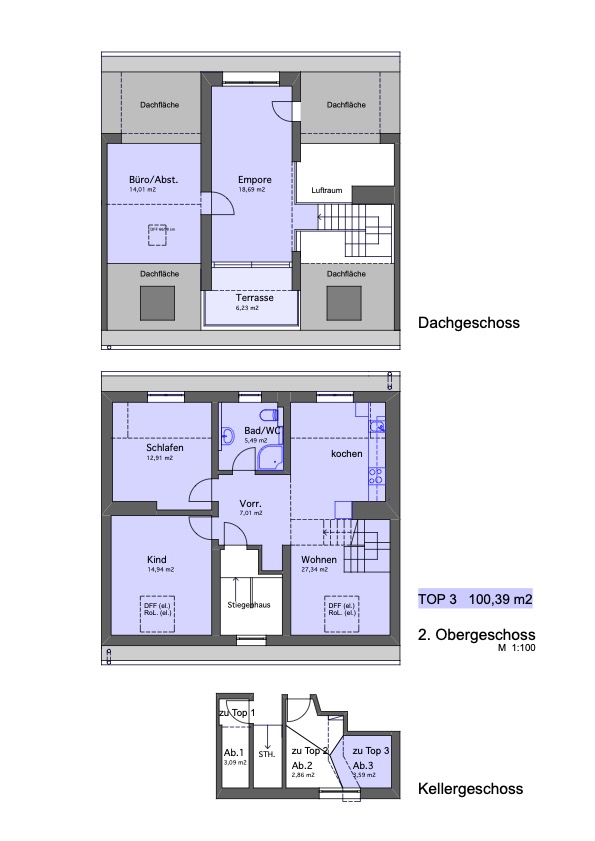Grundrissplan Top 3 Wohnung Salzburg