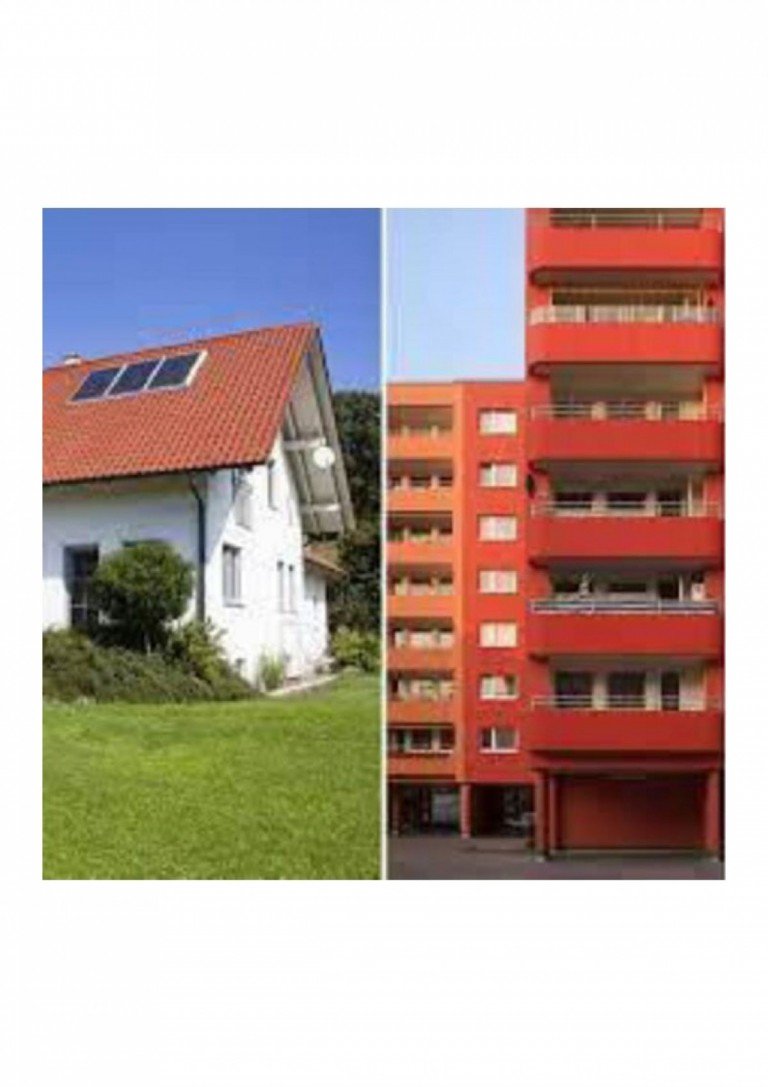 Wohnung vs Haus Symbolfoto Salzburg Wohnung Wohnung / Haus in der Stadt Salzburg vs. Haus in den Grenzbezirken